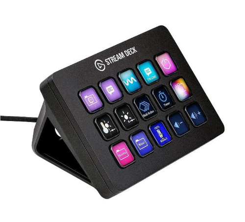 ELGATO STREAM DECK MK.2 CONTROLLER DA STUDIO 15 TASTI MACRO ATTIVA AZIONI NELLE APP E IN SOFTWARE QUALI OBS TWITCH YOUTUBE E ALTRO FUNZIONA CON MAC E PC BLACK